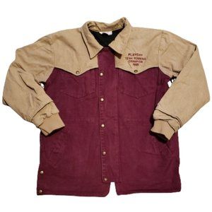 Rodeo America Canvas Jacket Men's Medium M Red Tan Cowboy Western 1996 90s Comfy
